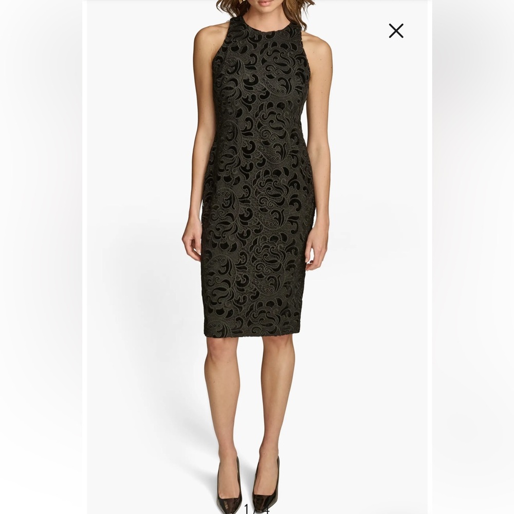 Donna Karan Embroidered Sleeveless Sheath
Dress